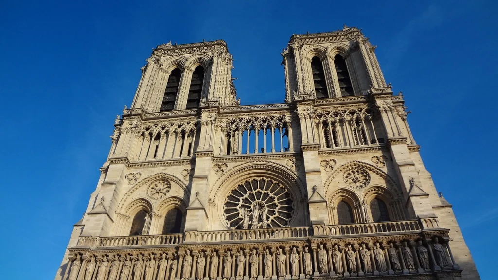 This image shows the front of Notre Dame.